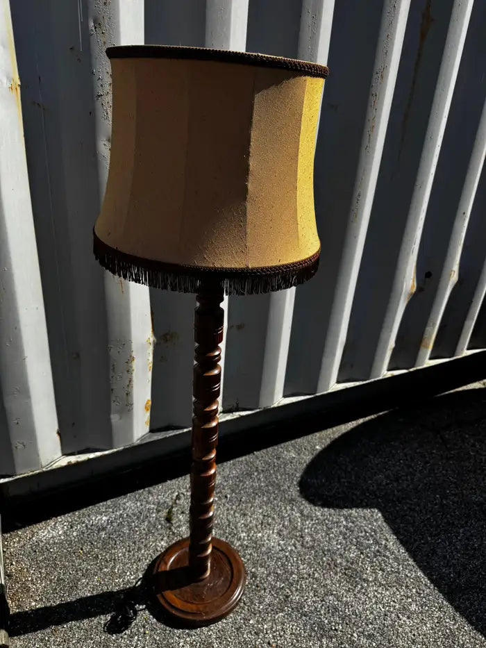 Vintage oak floor lamp with minimalist design