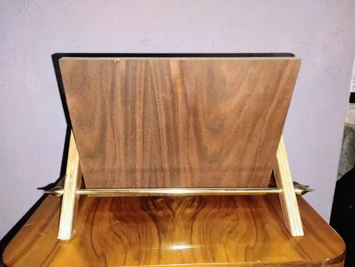 Adjustable wooden easel for books and artwork