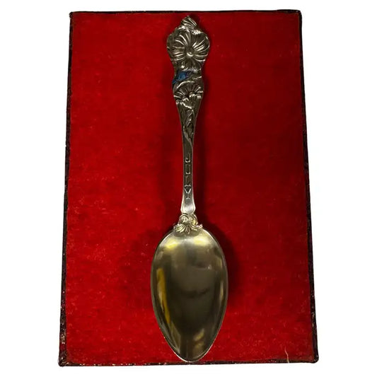 Sterling silver floral etched spoon