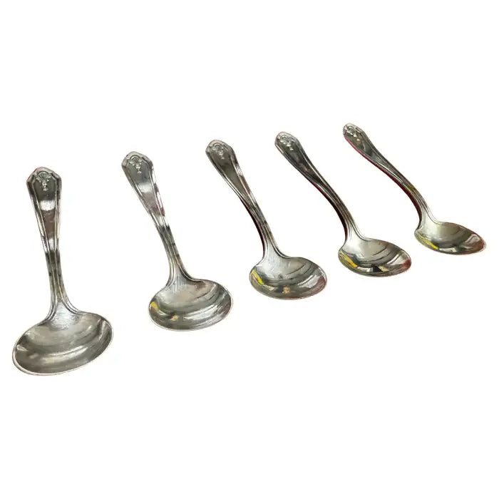 Sterling silver mini salt spoons set of five