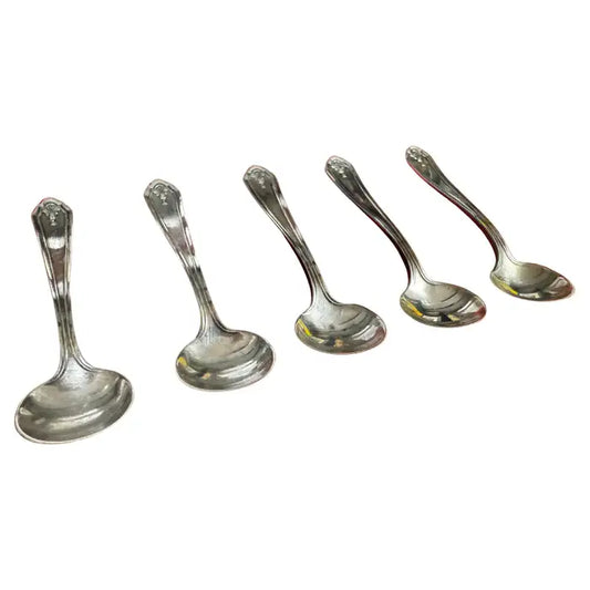 Sterling silver mini salt spoons set of five