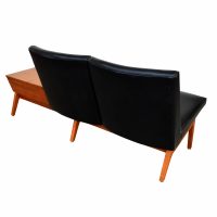 Stylish mid-century Remington Rand bench black vinyl lounge