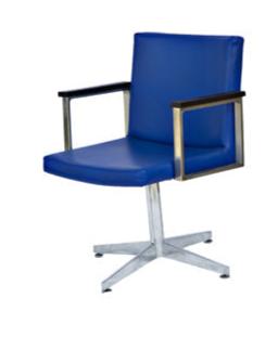 Iconic mid-century blue aluminum chair