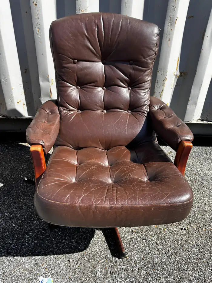 Swedish style adjustable leather accent chair
