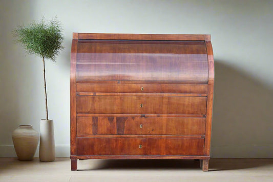 Biedermeier cylinder roll-top desk