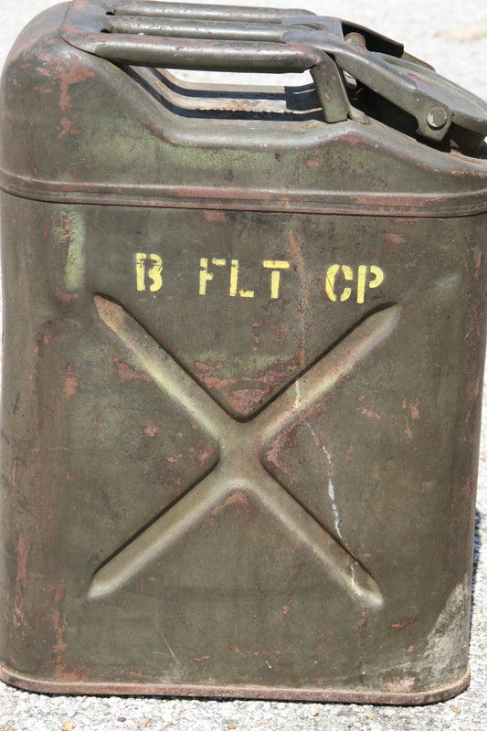 vintage gas can front view