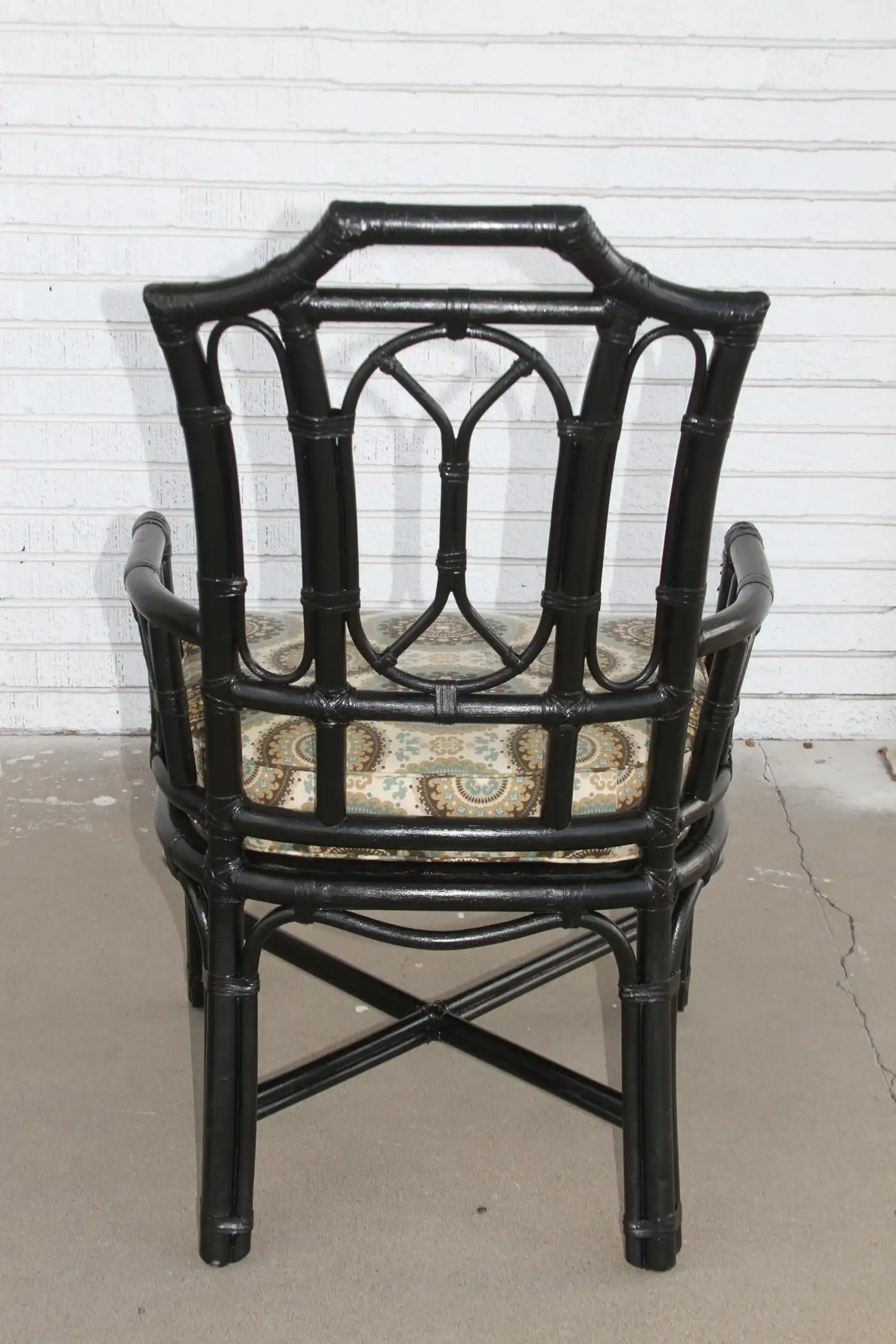 6 Ficks Reed Rattan Black Dining Chairs