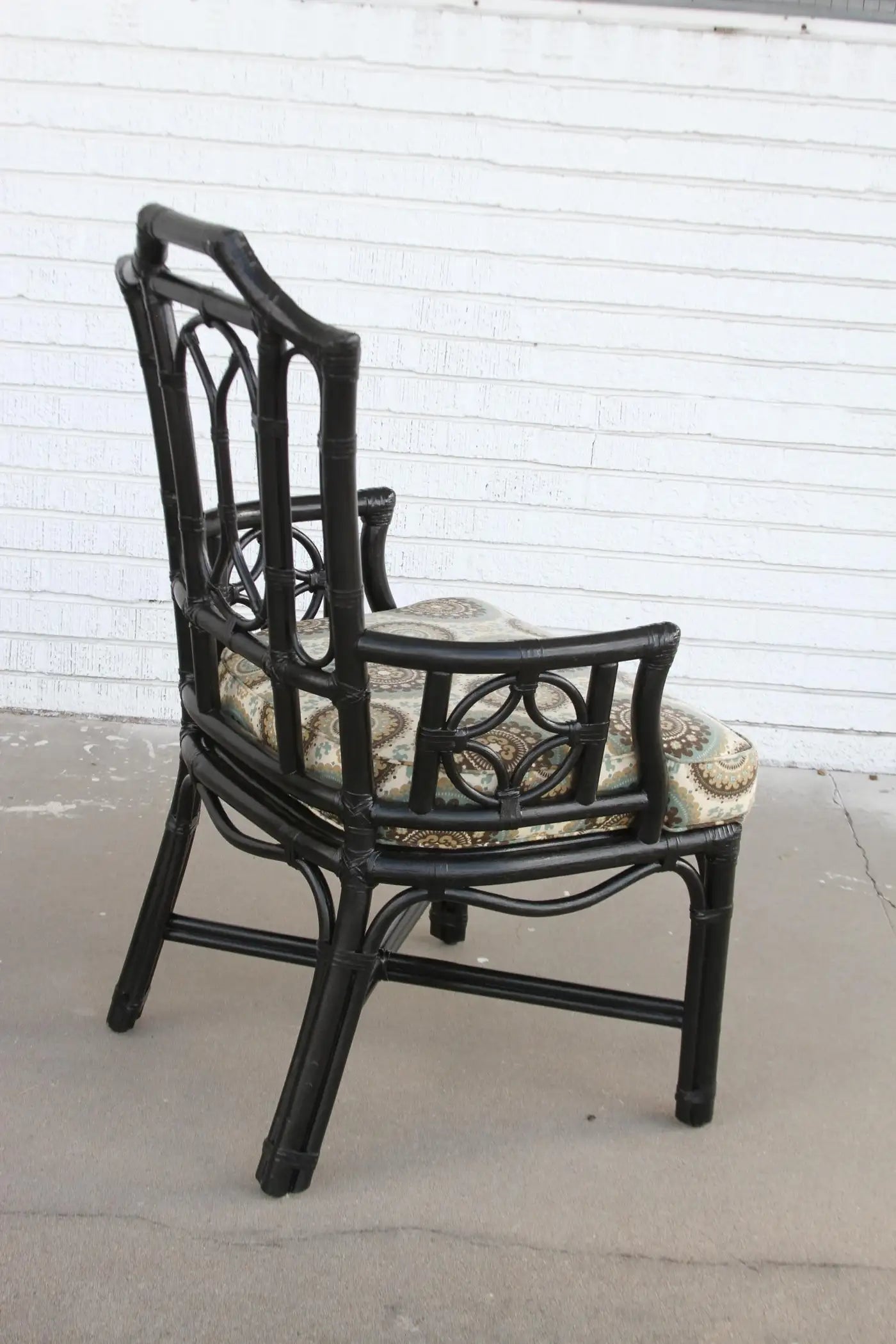 6 Ficks Reed Rattan Black Dining Chairs