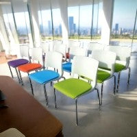 Teknion stacking guess chairs in 4 colors