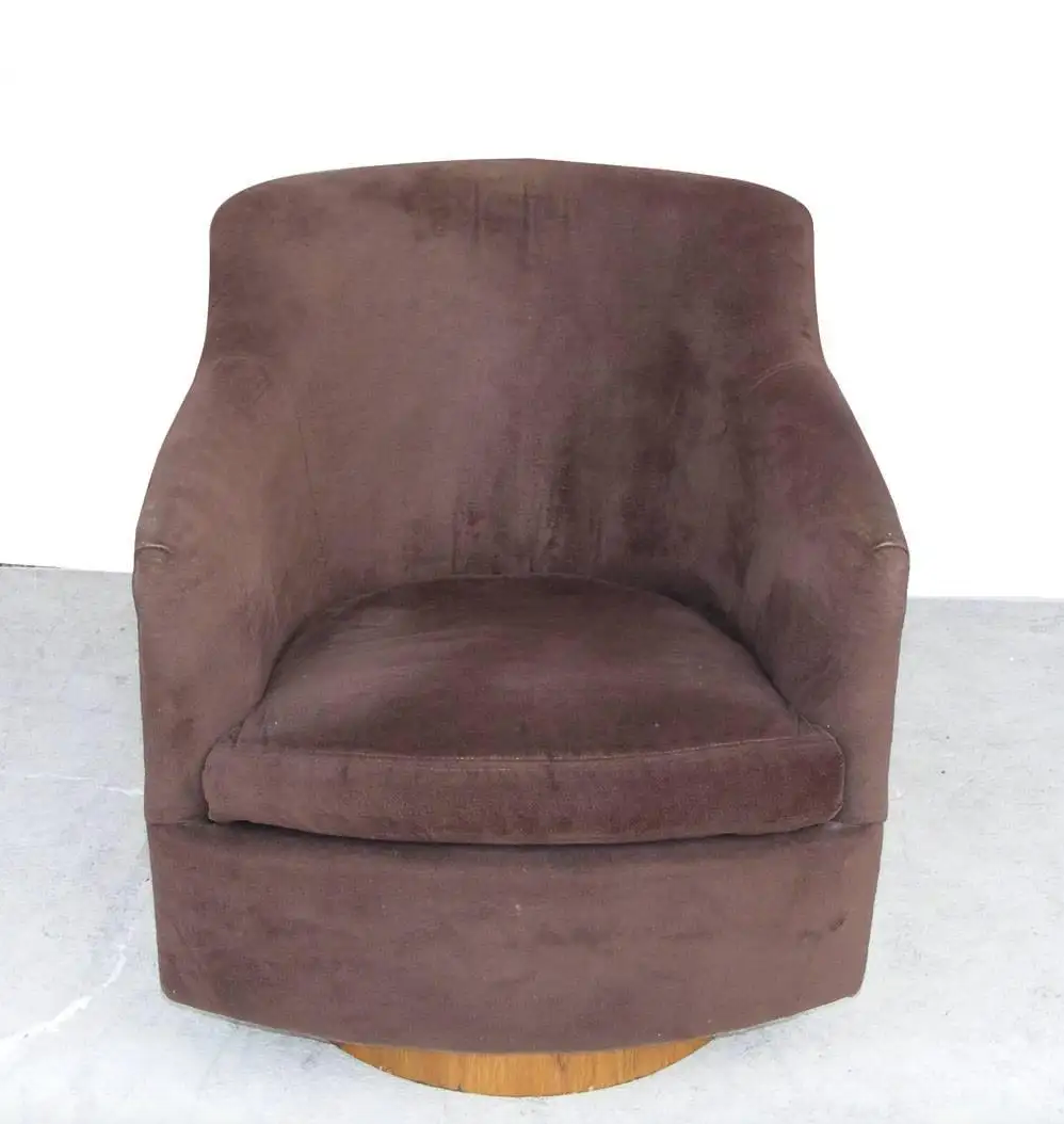 Vintage mid-century modern barrel chair wood frame