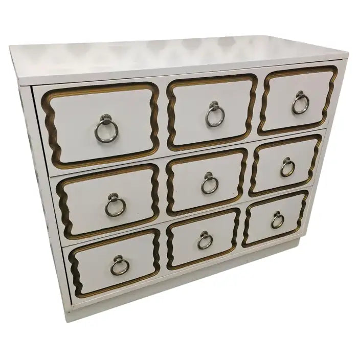 White lacquer dresser cabinet