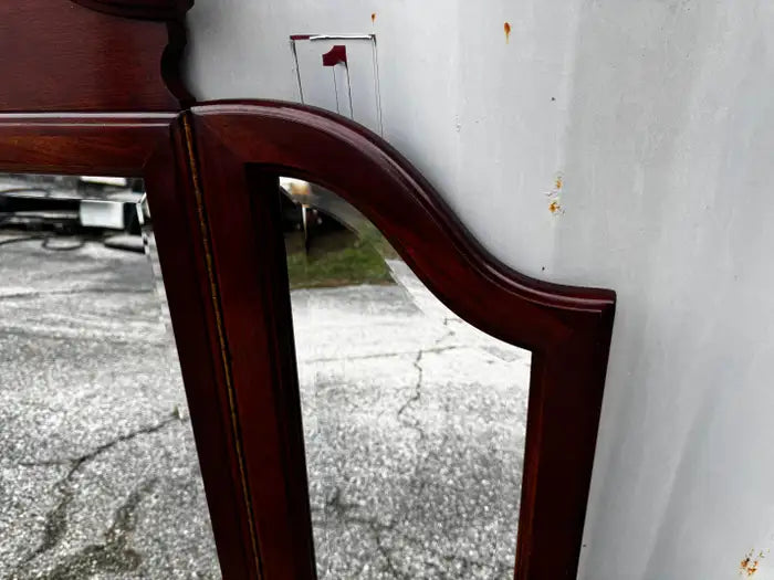 Traditional cherry mirror beveled detail