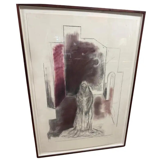 Original 1987 charcoal drawing by artist Toby Topek