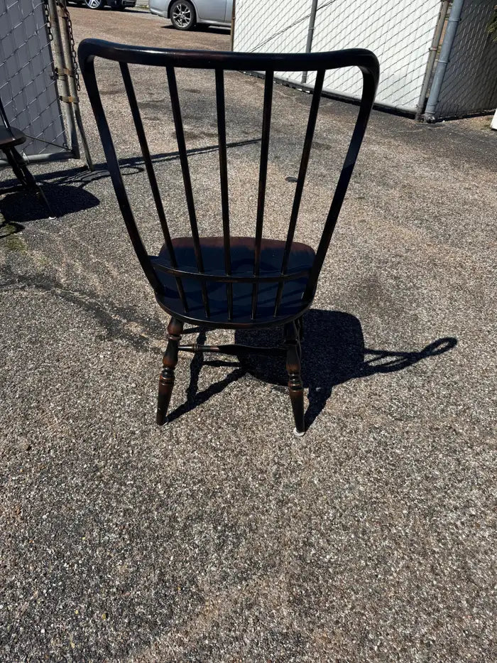 traditional black wood chairs spindle back dining set