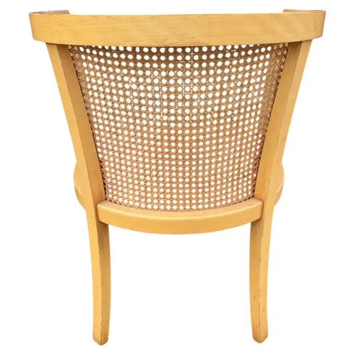 Traditional upholstered dining chairs with cane back