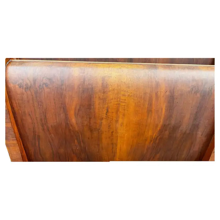 Burl walnut veneer twin bedroom bed frame