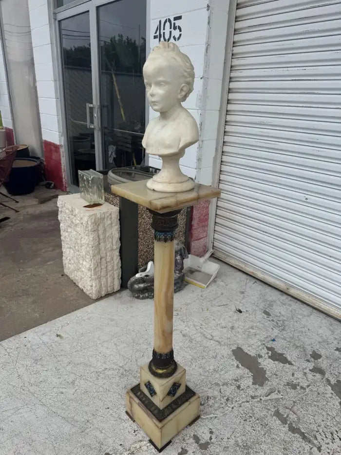 Classical marble carving with lifelike detailing