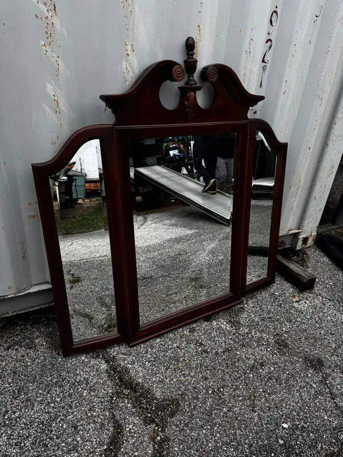 Classic cherry wood dressing mirror