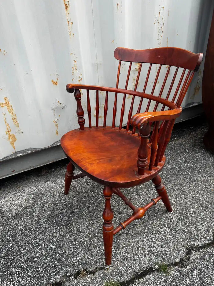 Vintage hardwood dining armchairs