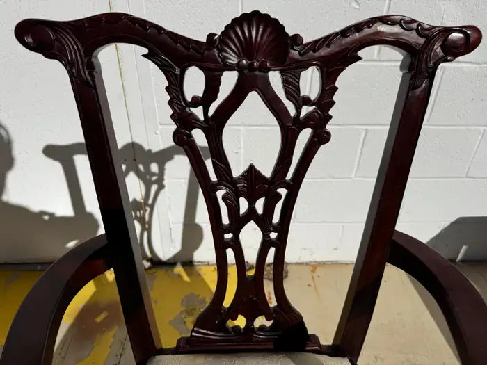Chippendale style wood armchair for living room