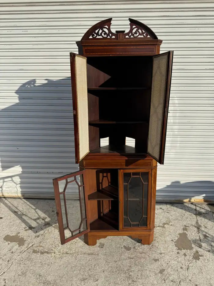 Mahogany curio cabinet vintage
