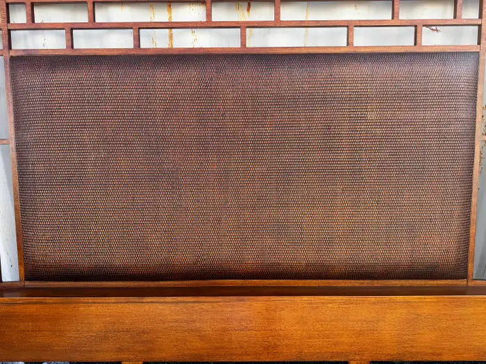 Modern walnut veneer king bed frame