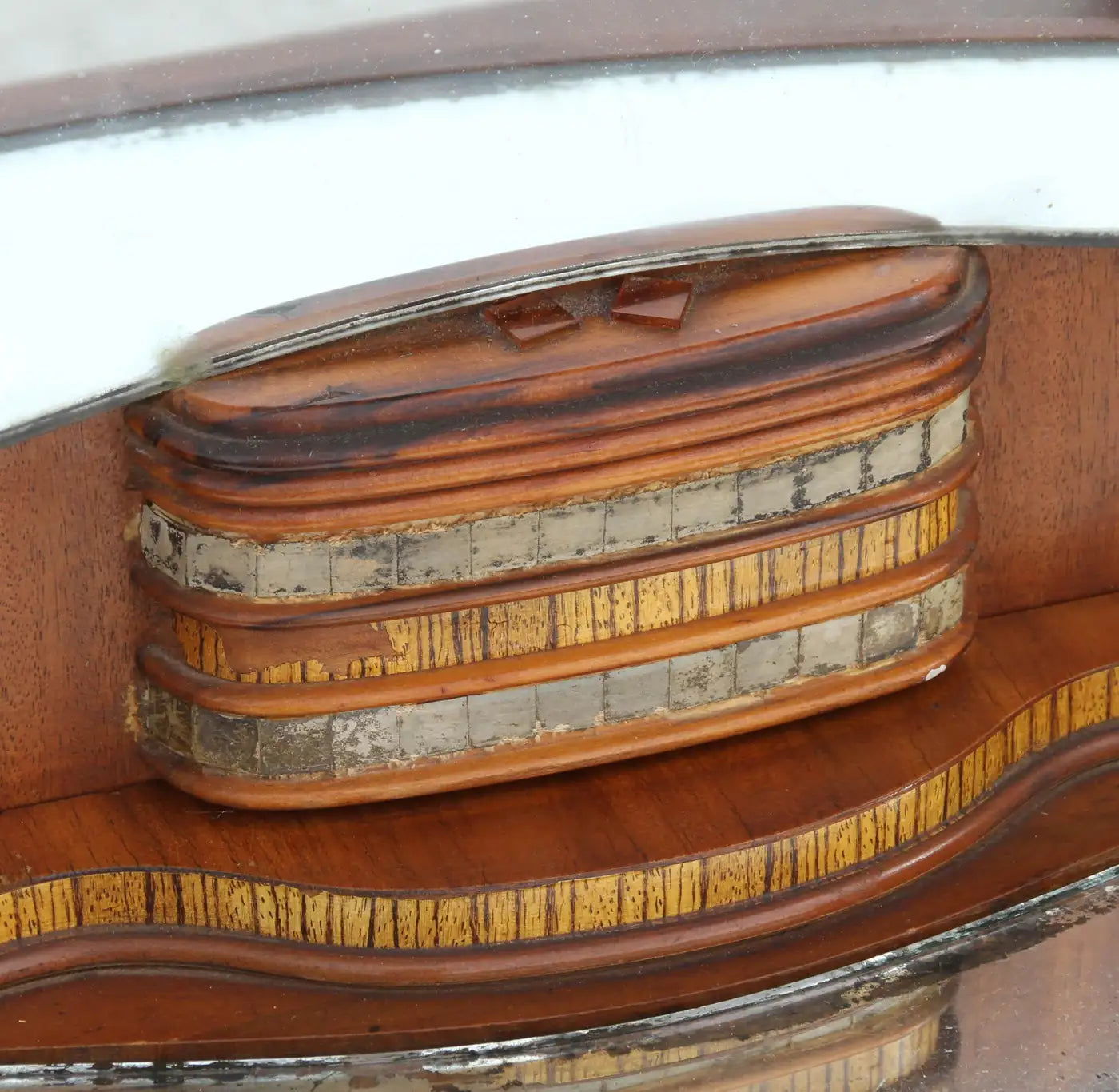 French Art Deco triple mirror vanity table