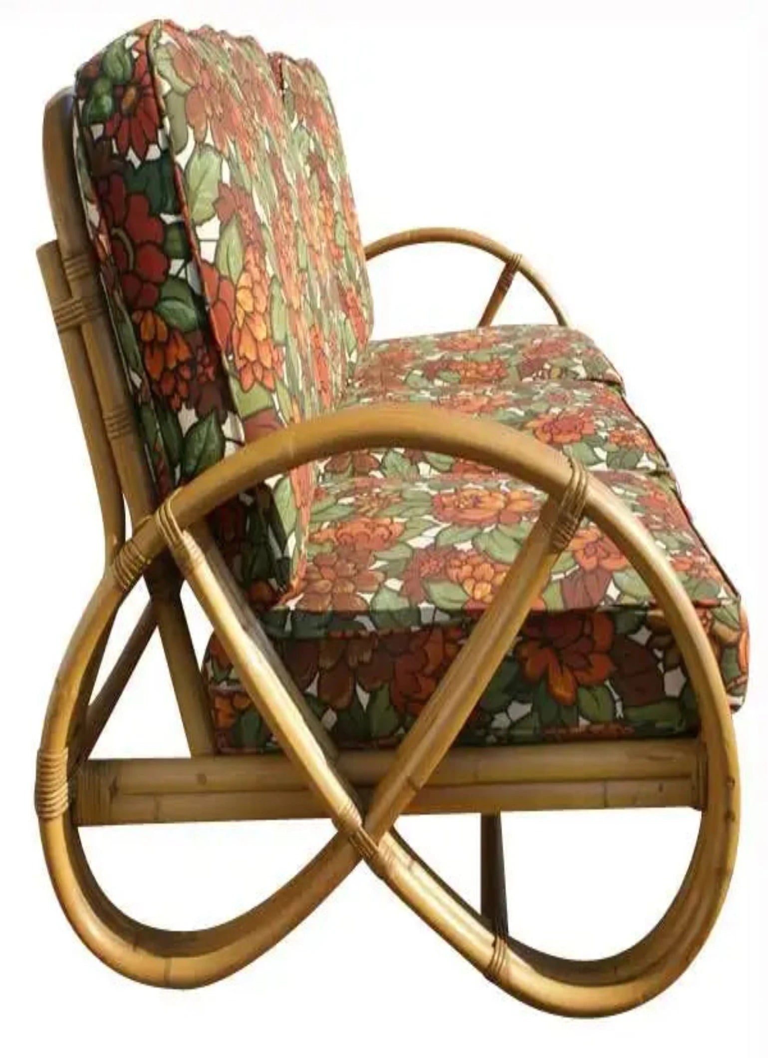 Tropic Incorporated rattan sofa pretzel arms