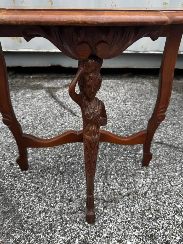 Turn of the century demilune accent table