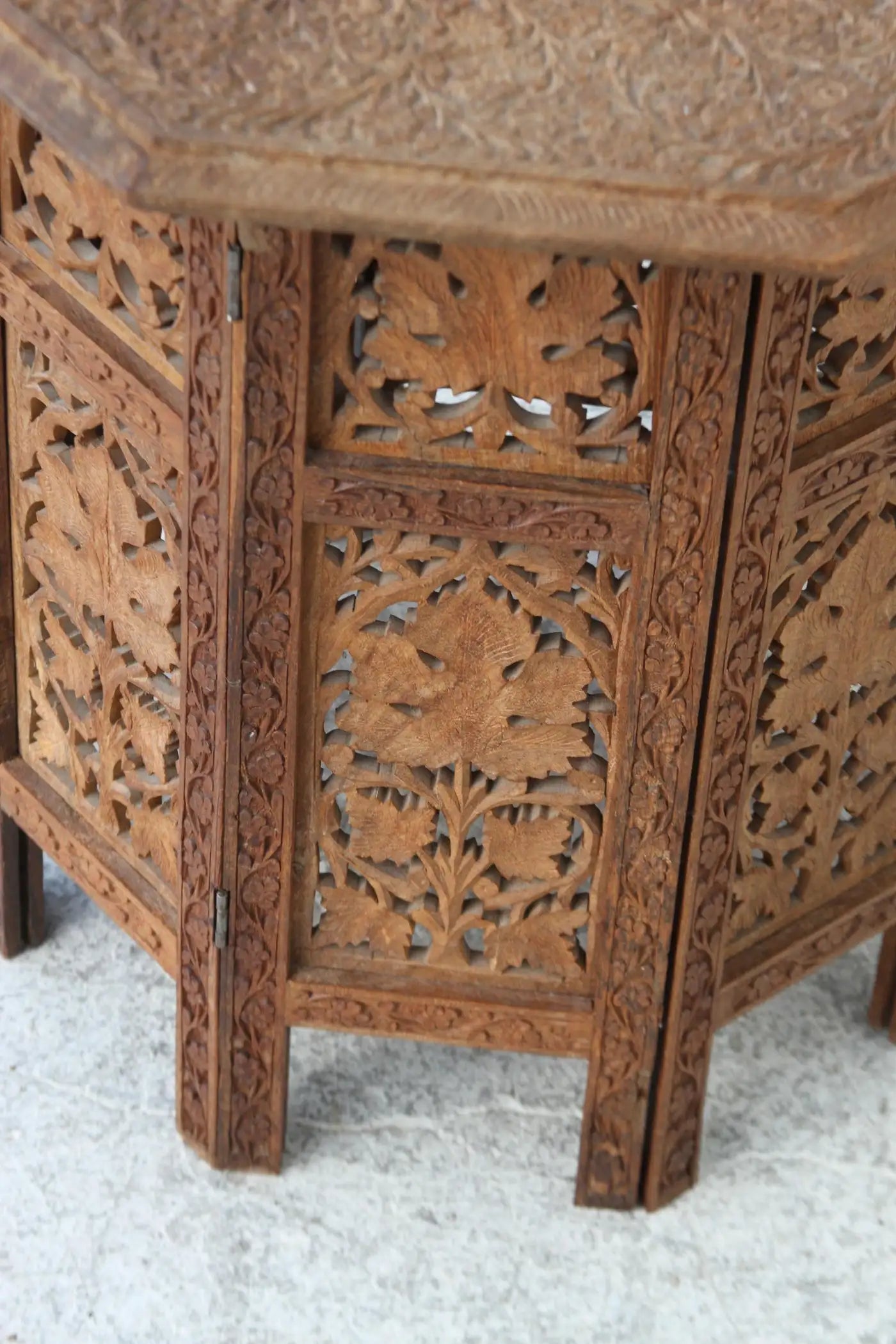 Moroccan Octagon Shaped Pierced Wood Table