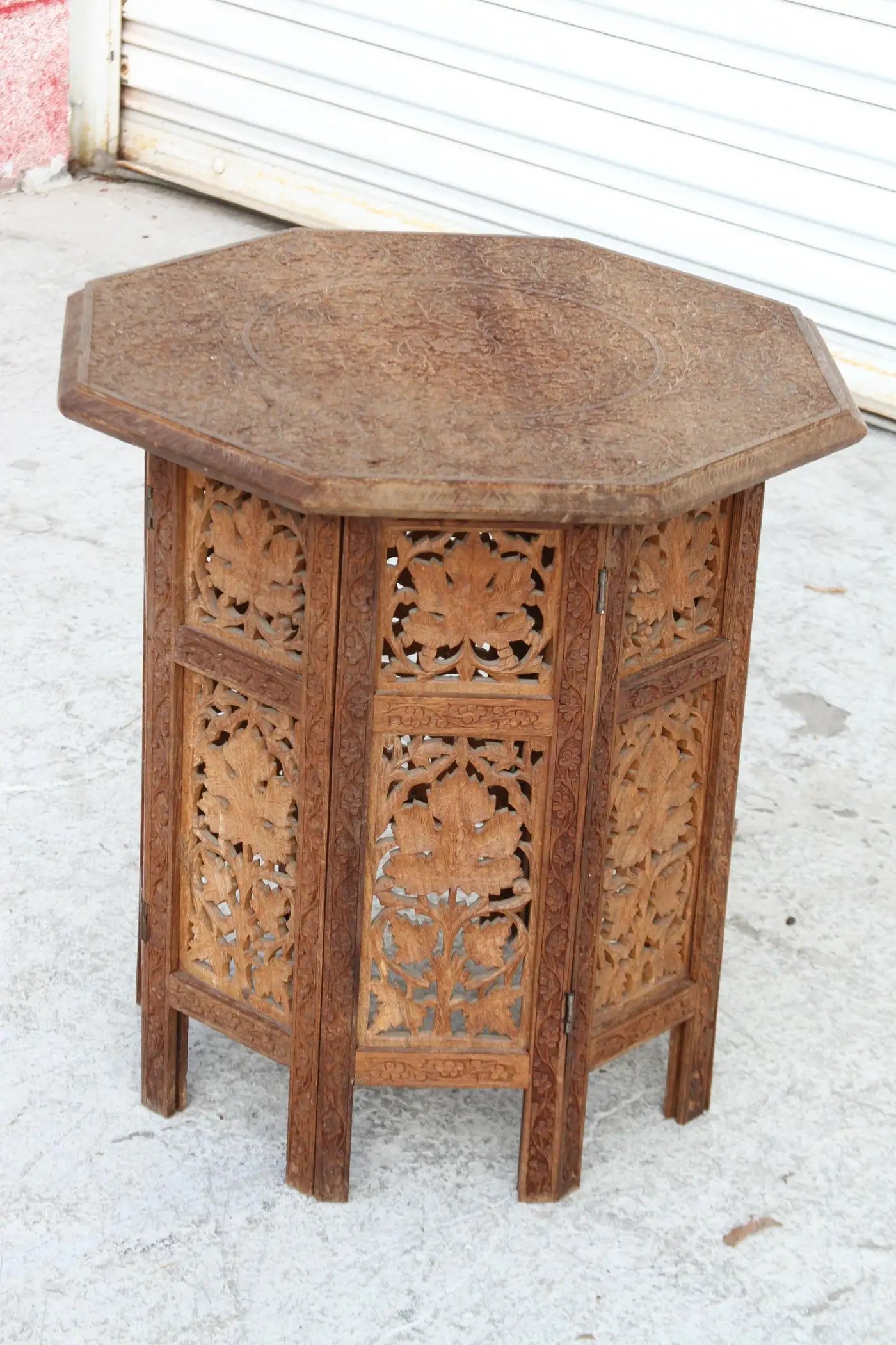 Moroccan Octagon Shaped Pierced Wood Table
