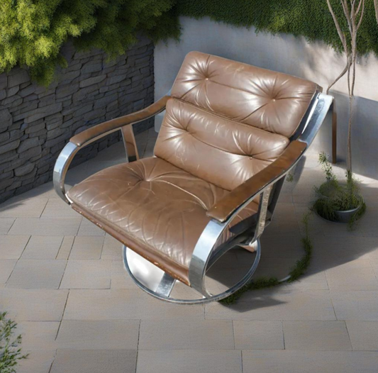 (2) Gardner Leaver for Steelcase Leather Lounge Arm Chair ( aah82 ) SALE