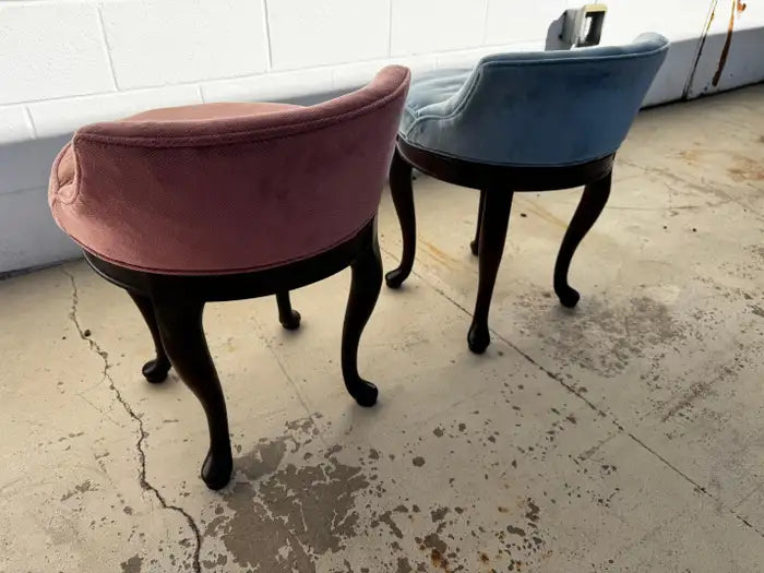 Carved wood Queen Anne vanity stool