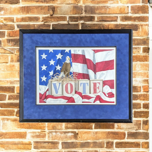 “VOTE” signed artwork by Anne Kinder 1999