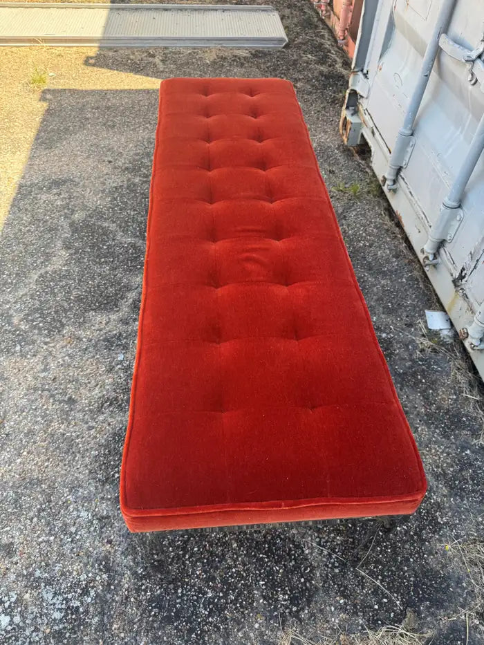 Designer velvet bench with elegant brass detailing