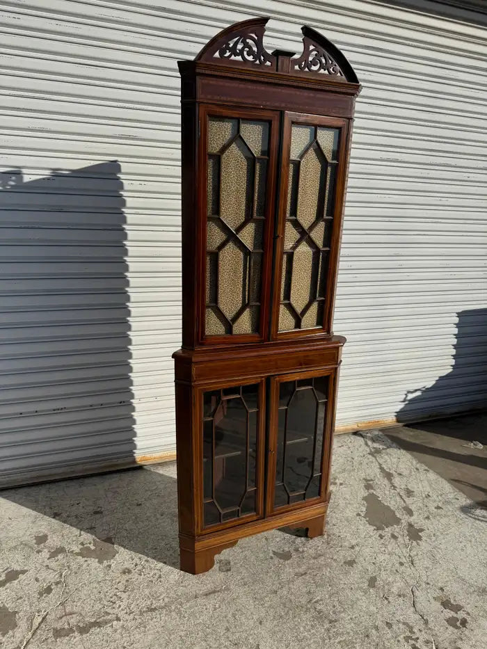 Victorian glass curio cabinet