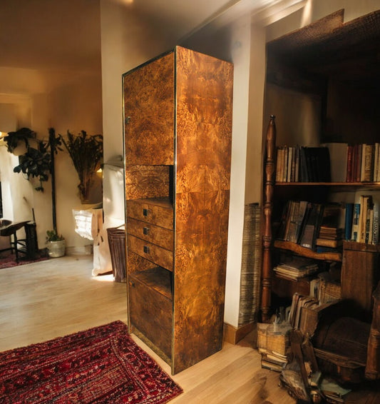 Vintage 24″ Wide x 79″ Tall Burled Wood Cabinet by Thomas (MR13340)