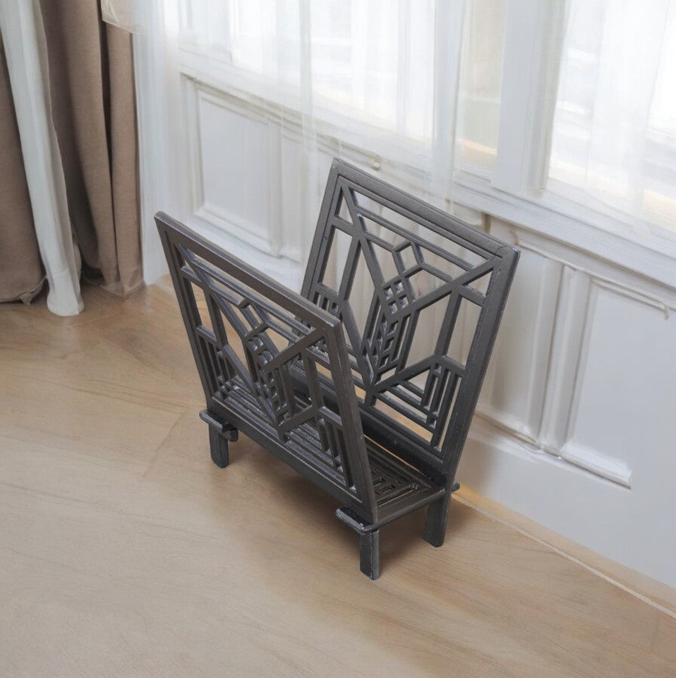 Flw Magazine Rack Vintage Frank Lloyd Wright Metal Magazine Rack | Metro Retro Furniture