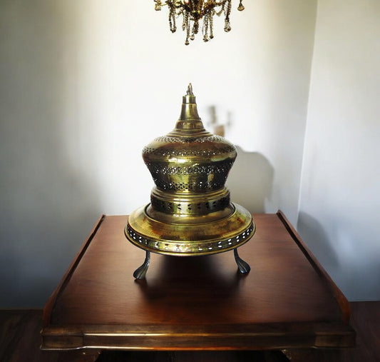 Vintage Italian brass brazier with copper bowl