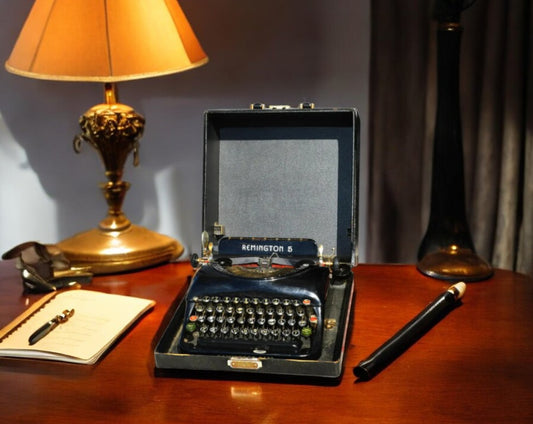 Vintage Remington Rand Model 5 Typewriter with Portable Carrying Case