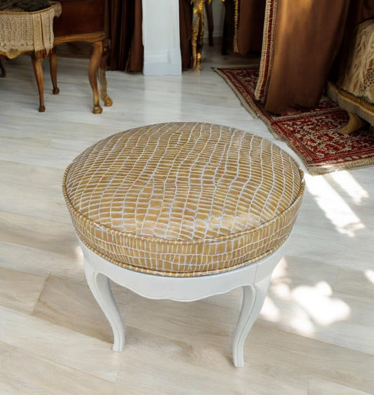 Vintage Restored Hollywood Regency Style Ottoman with Swivel
