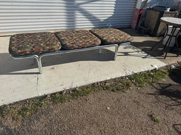 vintage chrome frame sofa 1970s modern seating design