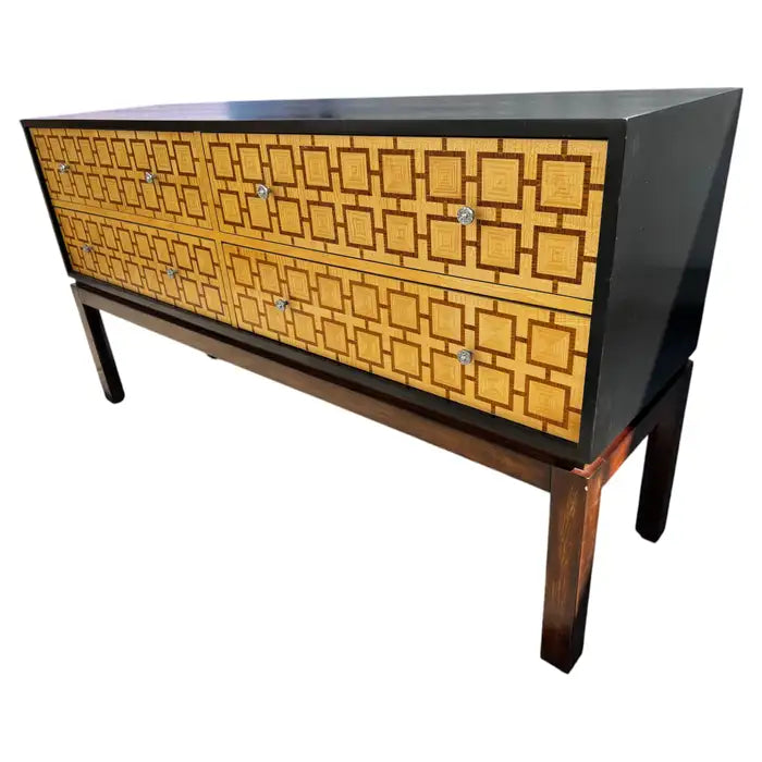 Vintage 4 drawer chest on stand wood dresser classic storage furniture