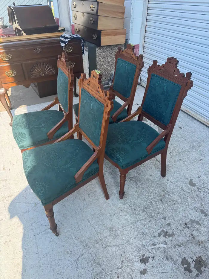 Vintage antique dining chair set with classic craftsmanship