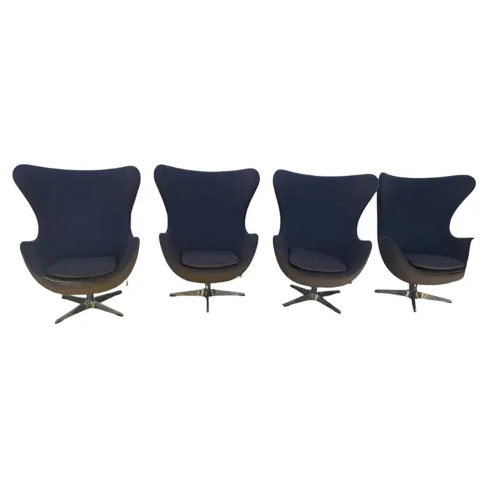 Arne Jacobsen sculptural Egg chairs with Danish modern design