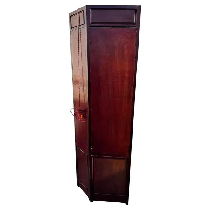Rosewood illuminated display case with shelves