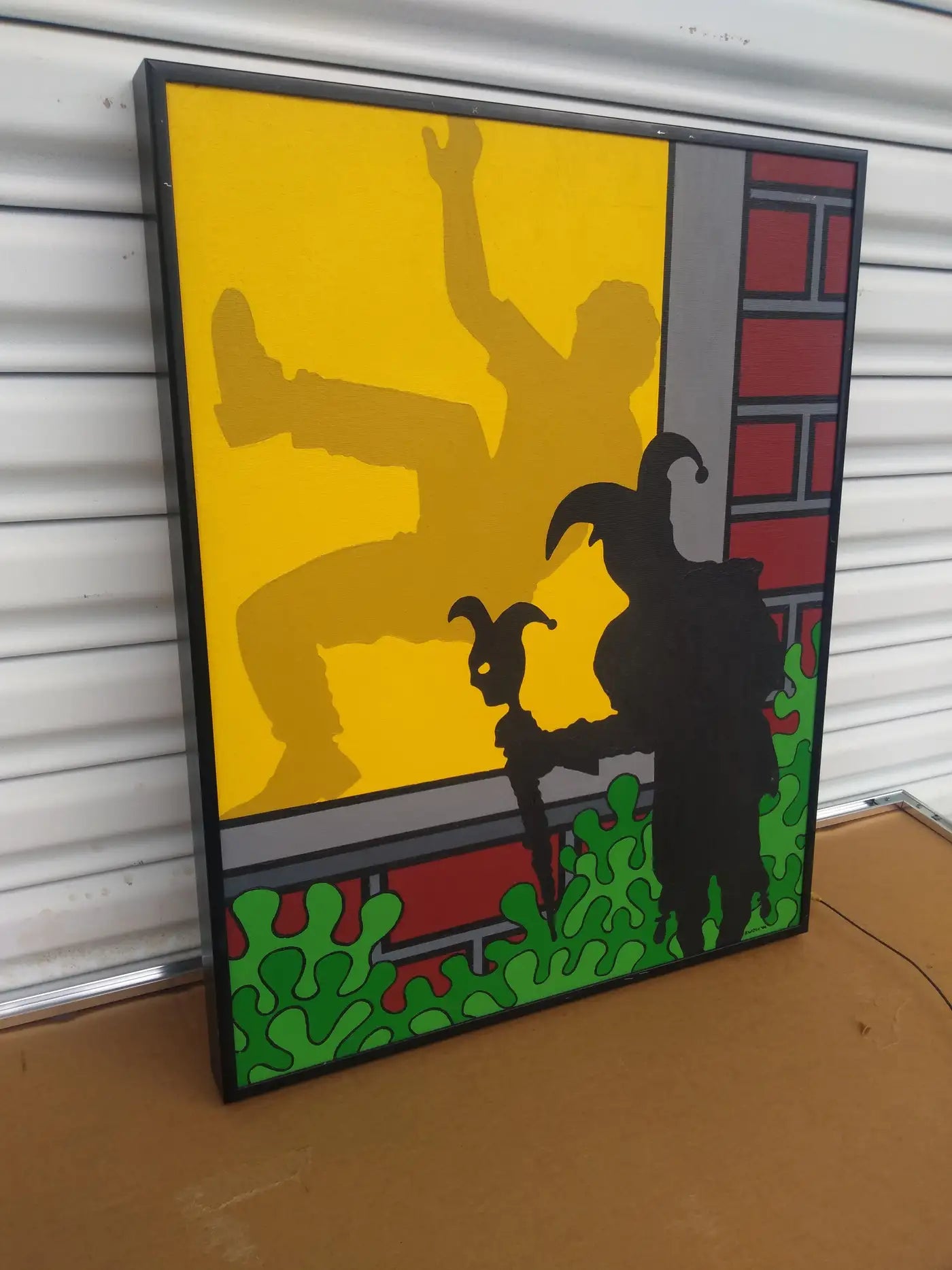 Vintage chrome frame credenza with oak veneer finish
