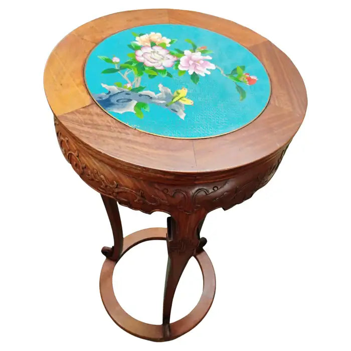 Vintage cloisonne accent table