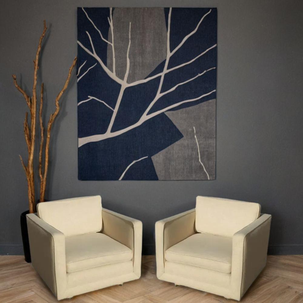 Vintage Dunbar Wormley style down lounge armchairs pair