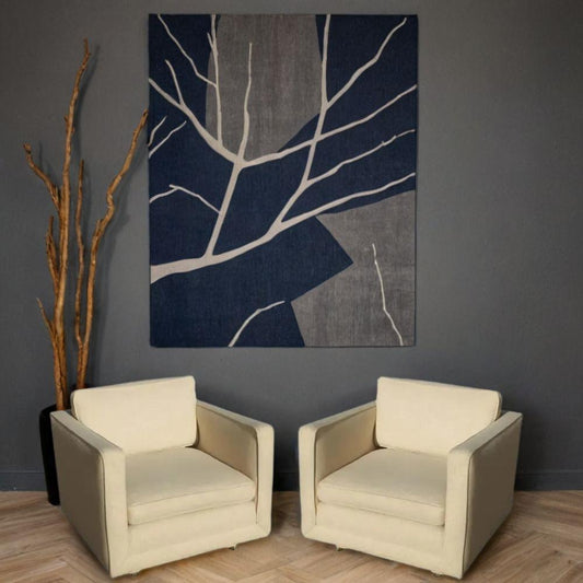 Vintage Dunbar Wormley style down lounge armchairs pair